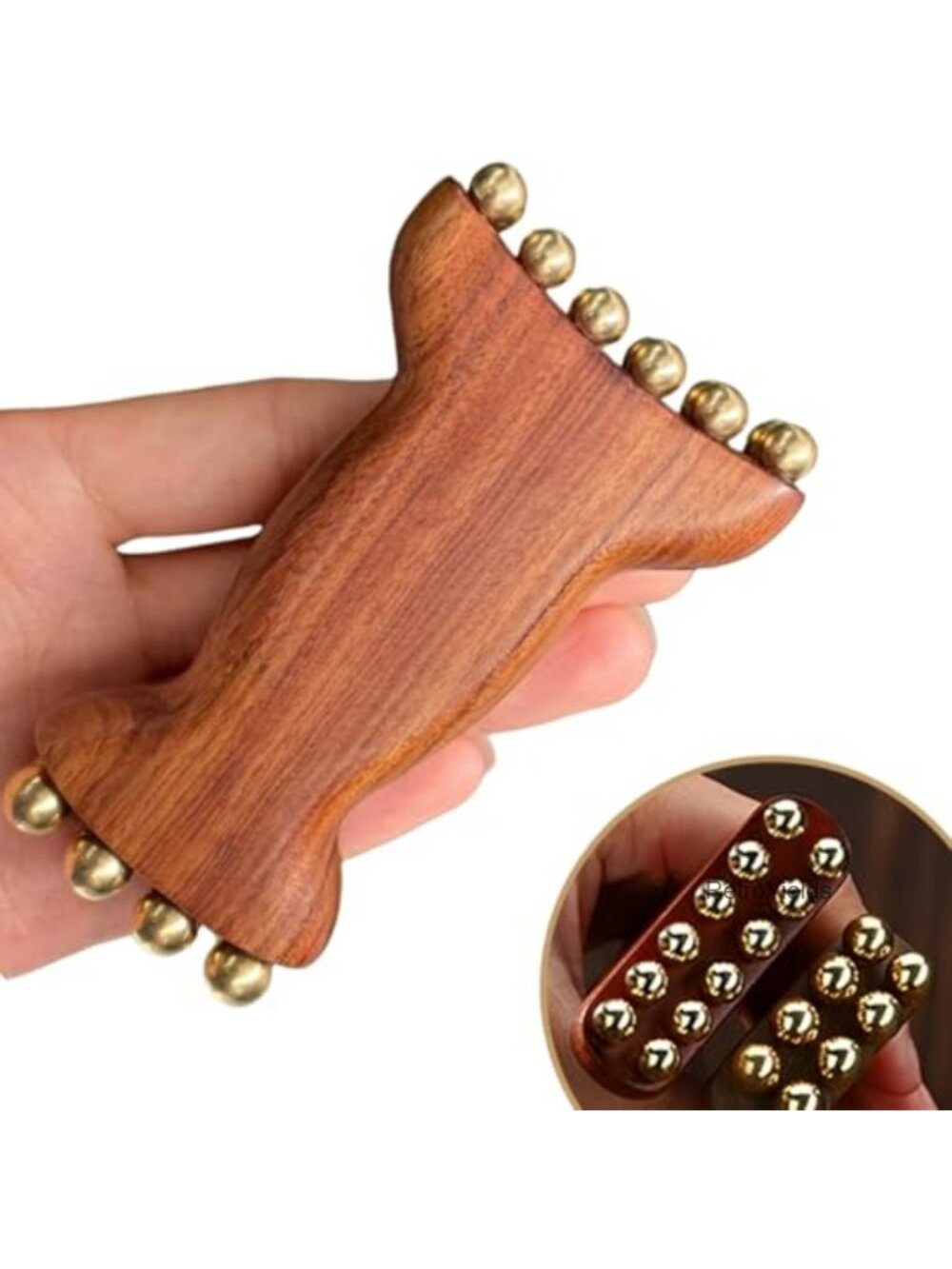 Copper Bead Sandalwood Facial Massage Brush Lifting Tool
